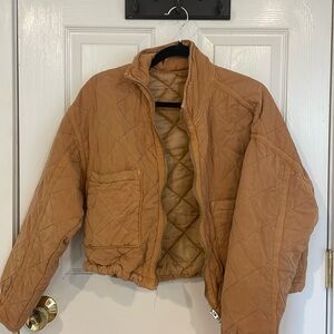 Orange puffer jacket